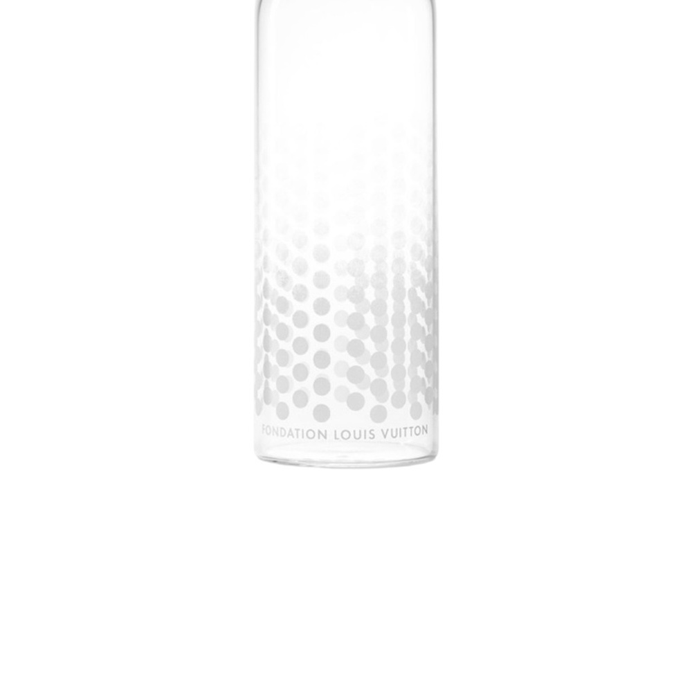 Fondation LOUIS VUITTON Glass Water Bottle Polka Dot Bamboo Lid Paris - Picture 5 of 7